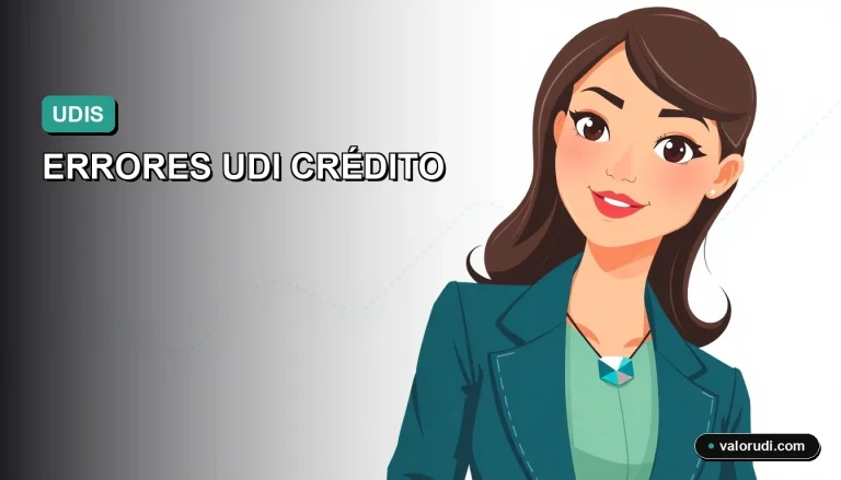 Asesora financiera profesional señalando gráfica de inflación del UDI en un crédito Infonavit, ilustración vectorial plana con tonos menta y teal.