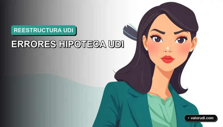 Ilustración premium de errores al reestructurar hipoteca UDI en México, ahorro y finanzas