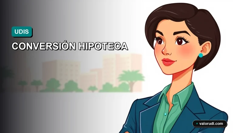 Ilustración Corporativa Memphis de conversión hipotecaria UDI a pesos Infonavit banco 2026 requisitos
