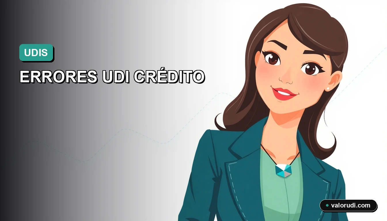 Asesora financiera profesional señalando gráfica de inflación del UDI en un crédito Infonavit, ilustración vectorial plana con tonos menta y teal.