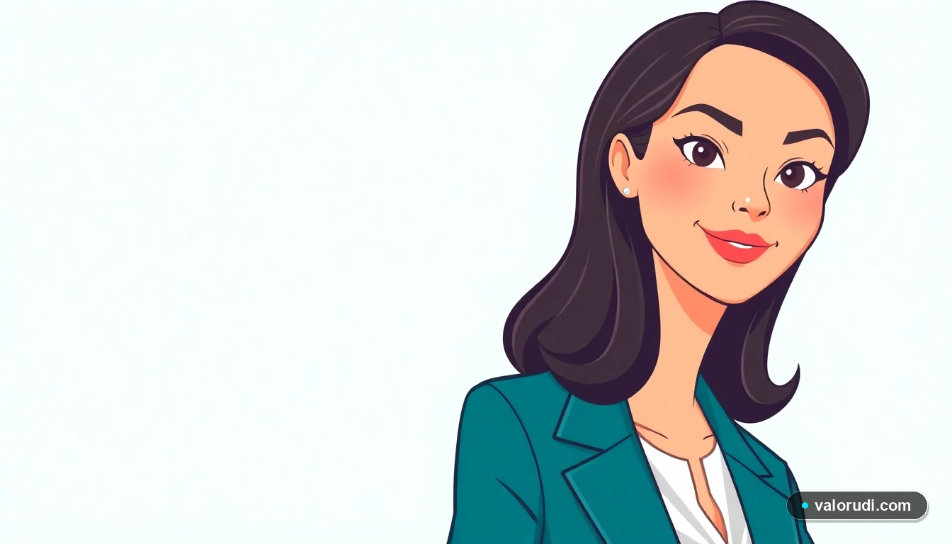 Asesora financiera mexicana con blazer color teal sonriendo sobre fondo menta suave, ilustración de finanzas para congelamiento UDI Infonavit 2026.