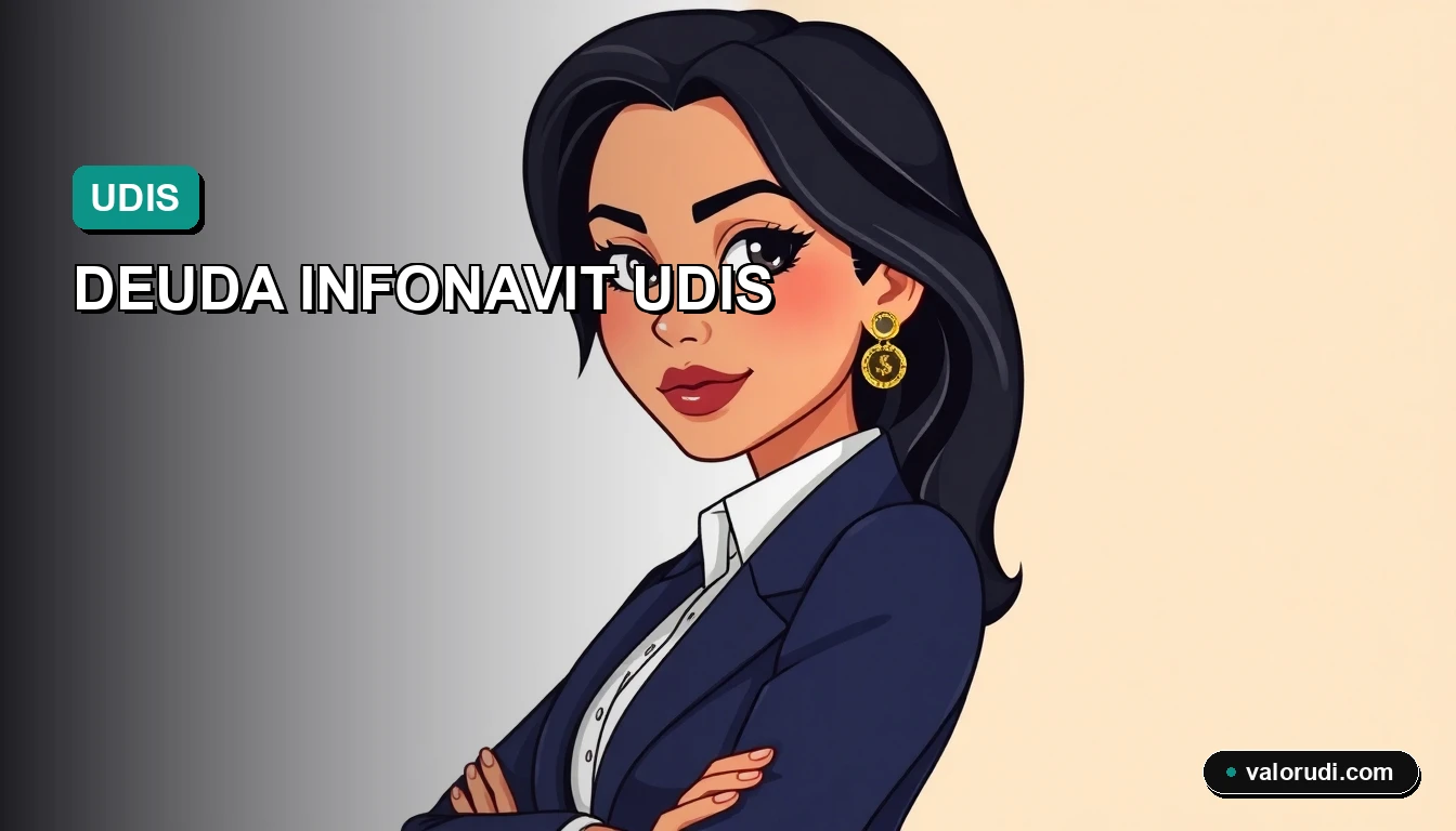 Ilustración premium de asesor financiero calculando deuda Infonavit en UDIS a pesos para 2026, diseño corporate mint y teal