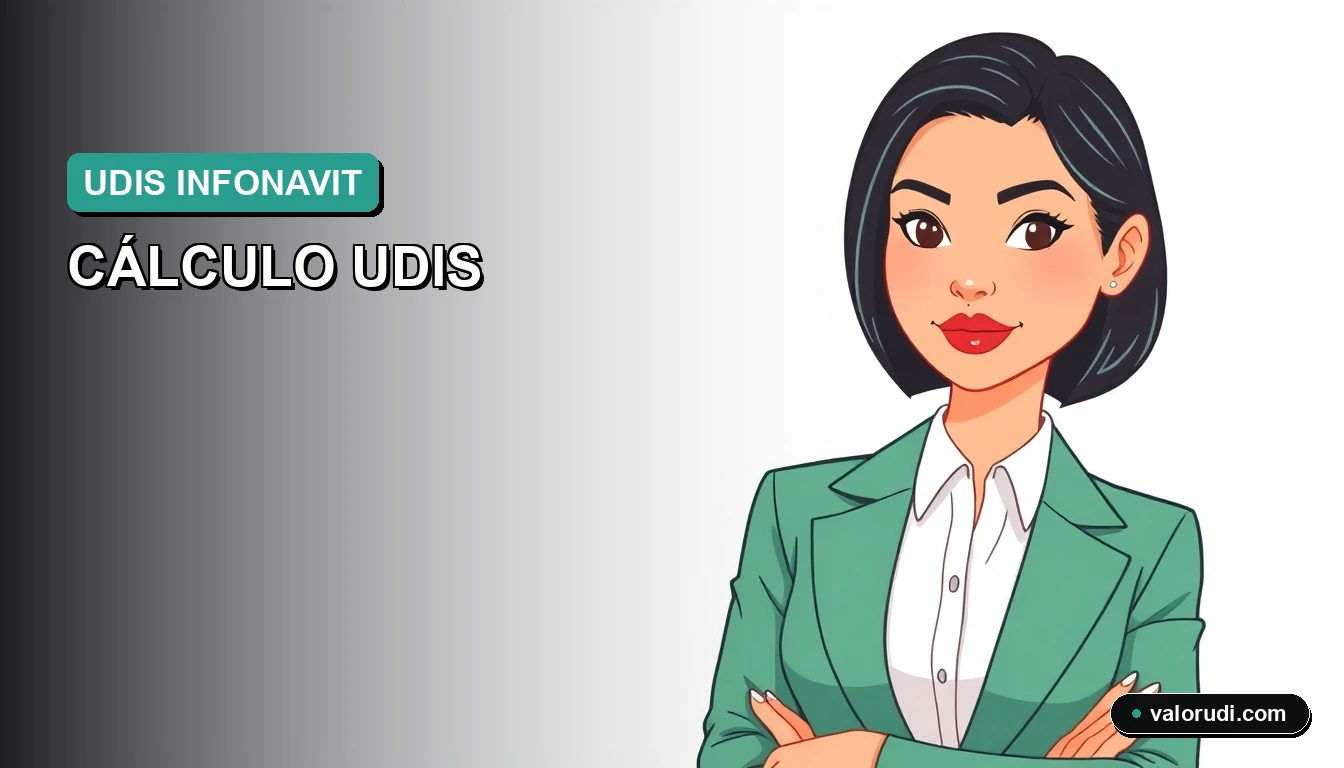 Calculadora de UDIS a pesos para crédito Infonavit 2026 en México, ilustración moderna con asesor financiero.