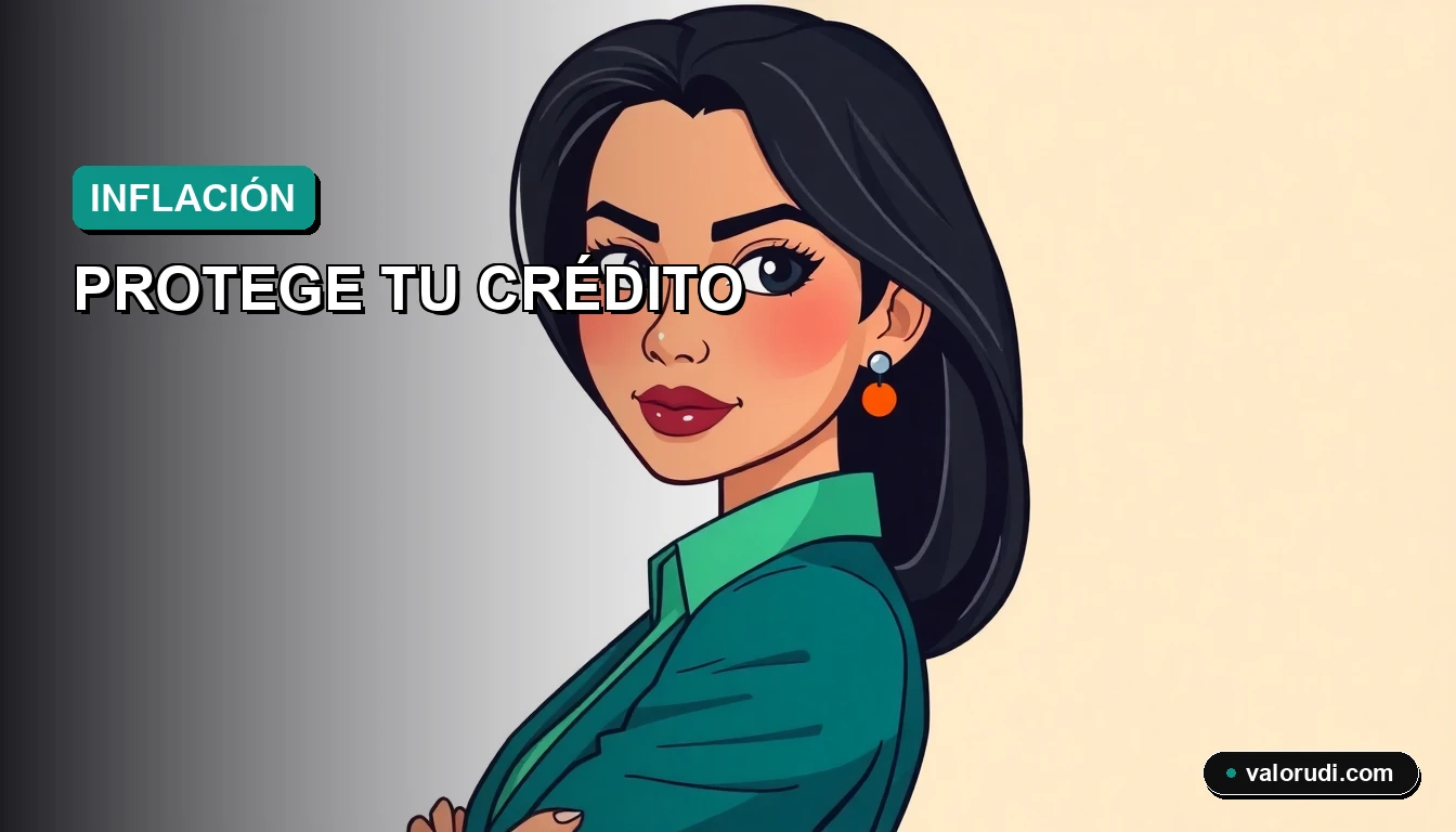 Ilustración 2D vectorial de un asesor financiero moderno protegiendo un crédito hipotecario en UDIS frente a la inflación en México