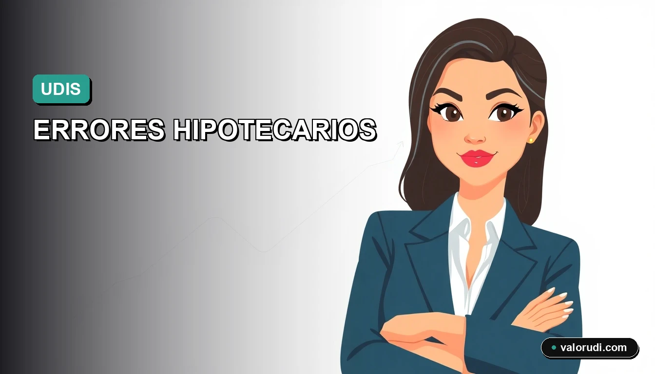 Ilustración de asesora financiera con gráfica de deuda en UDIS y saldo hipotecario en México