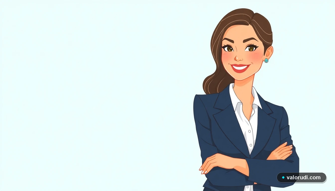 Ilustración de una asesora financiera explicando el valor de la UDI y créditos Infonavit.
