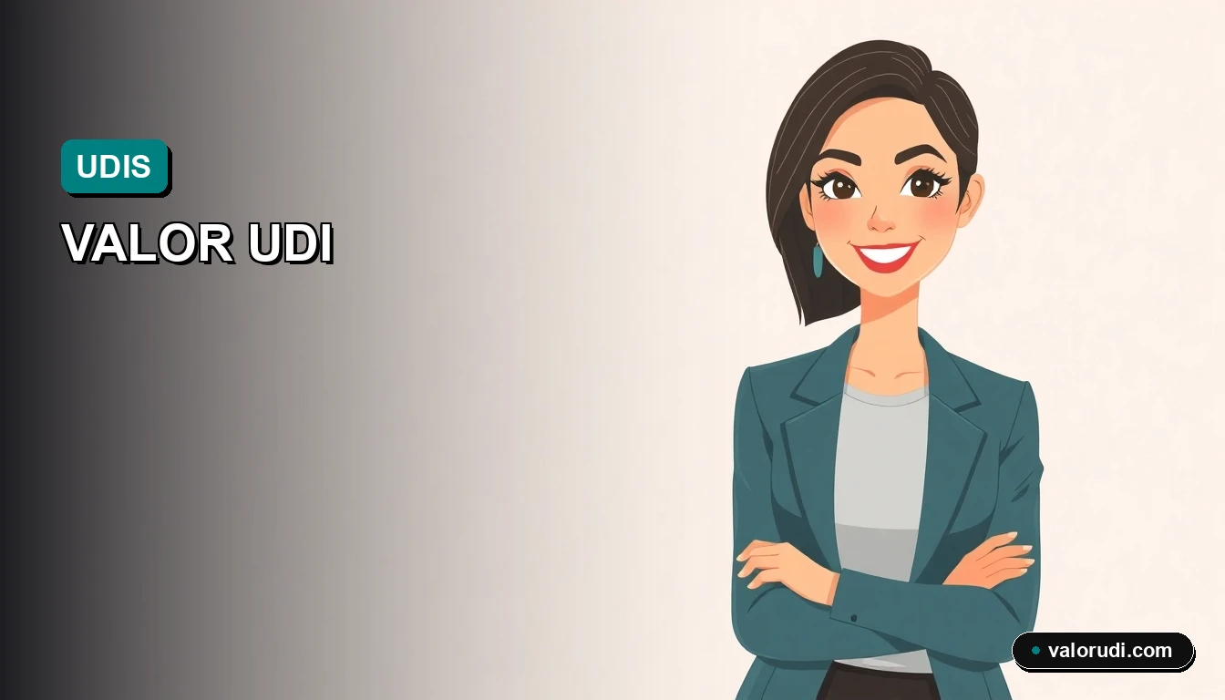 Ilustración vectorial corporativa en estilo Memphis de un asesor financiero profesional, sobre un fondo minimalista en tonos de verde menta y azul verdoso, representando el tema de conversión de UDIS a pesos y educación bancaria.